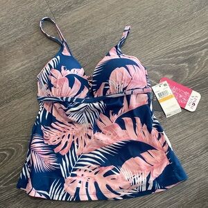 Hula Honey Tankini Top Swimsuit Separates sz Small New 4/25